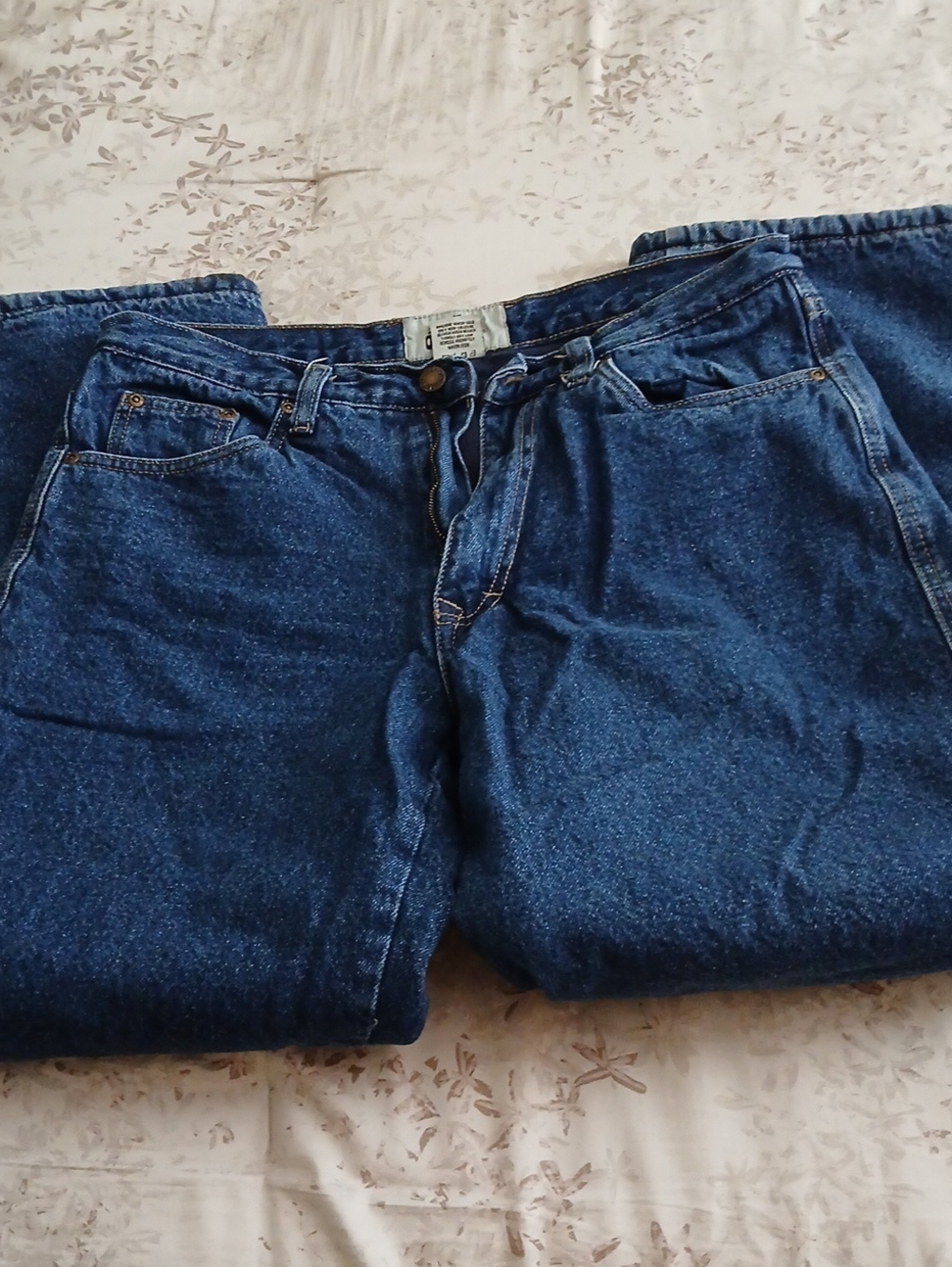 Dark Blue Fleece-Lined Jeans Size 34 X 32